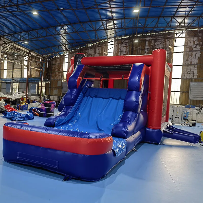 Commercial spider man bounce house slide inflatable bouncer house  bouncy castle party rental Combo With Pool obstacle