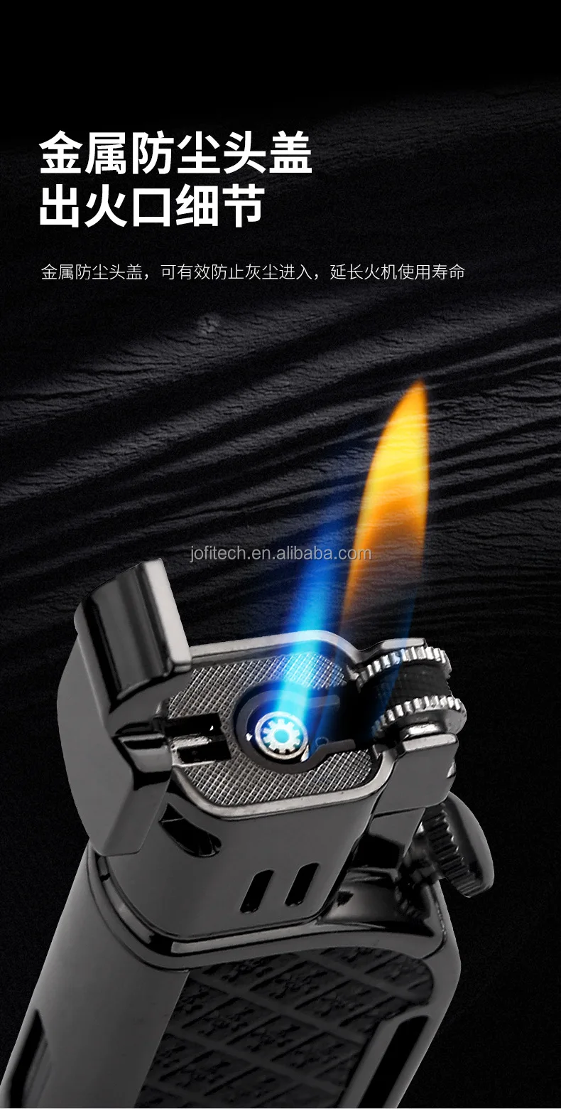 Unique Design with Customize Logo Refillable Windproof Jet Flame and Soft Flame Torch Cigar Lighter with Cigar Punch