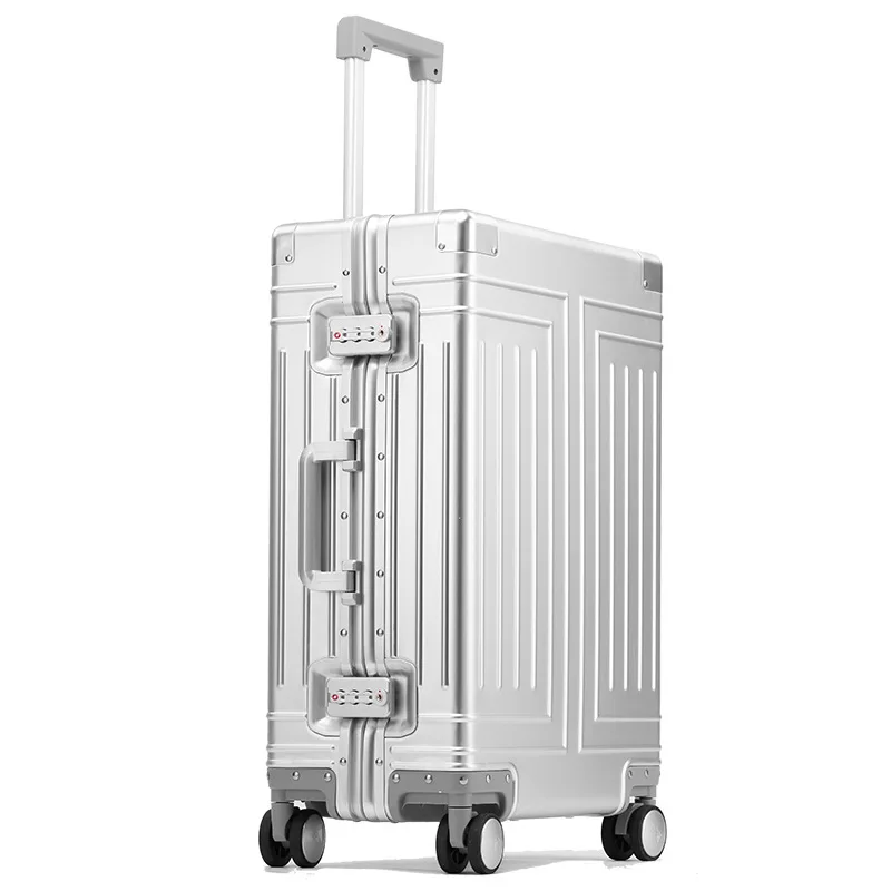 SW Aluminum Travel Luggage Hard Trolly Case New Aluminium Suitcase 4 Spinner Wheels Lightweight Suitcase Suit Case Luggage Sets