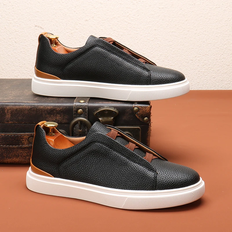 Custom Designer Fashion Black Color Skateboard Shoes Flat Sports walking shoes wear-resistant breathable men casual shoes