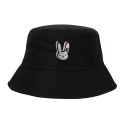 Hot Sale Colour Bad Bunny Heart Blank Bucket Hats Male Sun Summer Hats Factory Directly Fisherman Hat