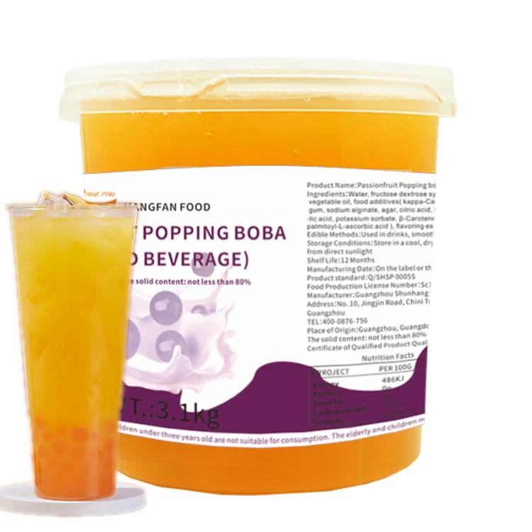 
Wholesale Pop Ball Bubble Tea Ingredients Instant Flavor Jelly Ball For Boba Drink 