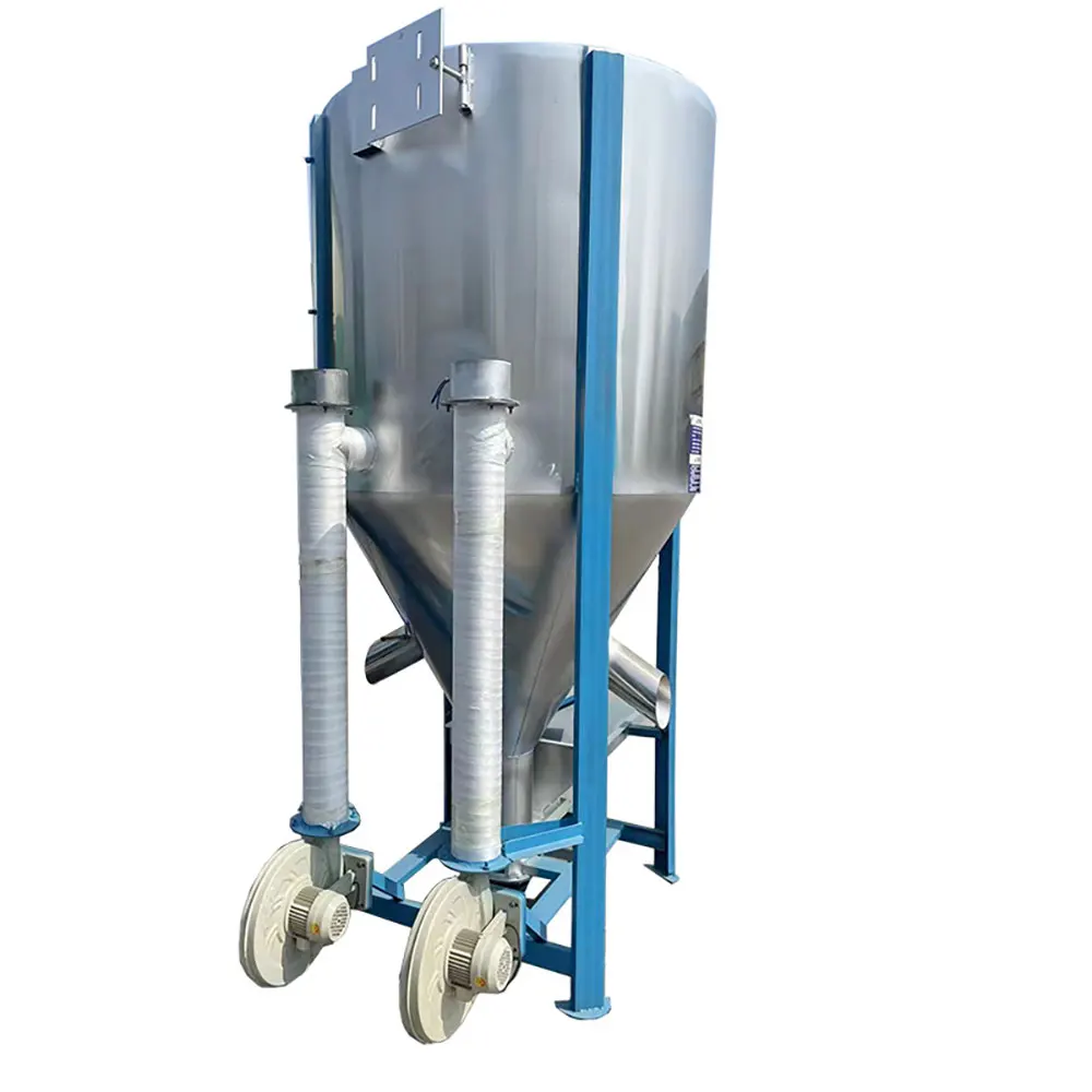250 500 1000 15000 Kg Vertical Mixer Industrial Auger Blender Hopper Heated Plastic Mixing Machine