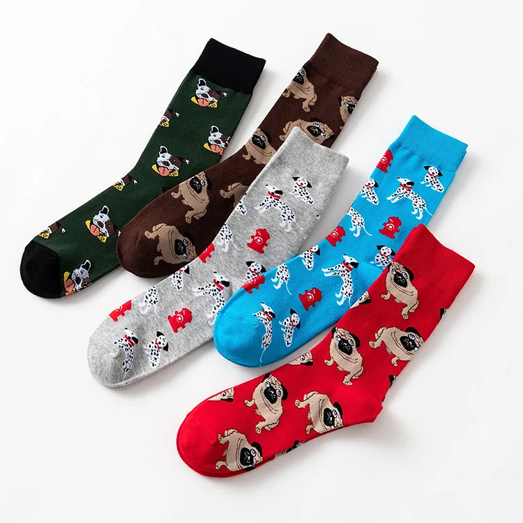 
Wholesale Cotton Kinds Animal Pugs Dog Cartoon Mens Socks 