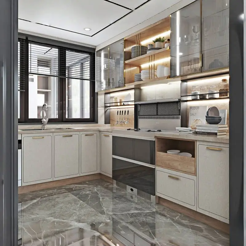 Millwork Joinery Stainless Steel Aluminum Cupboard Supplies Luxury Modern Design Outdoor Full Cabinets Kitchen Gadgets