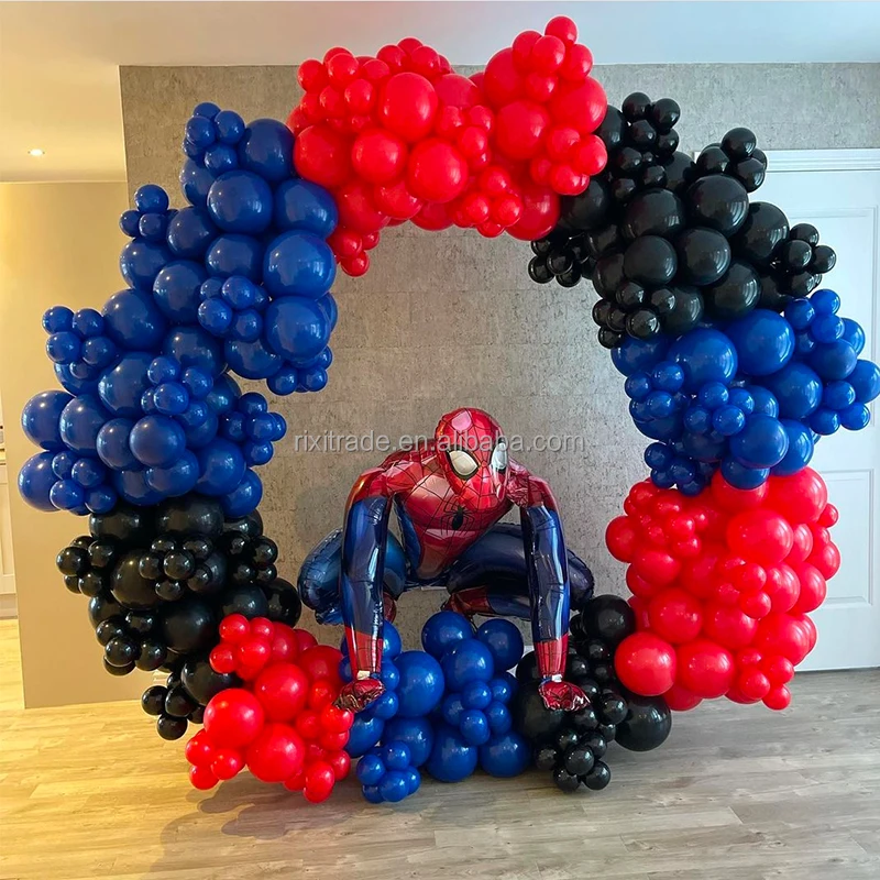 108pcs Arch Garland Red Blue Balloons Chain Set 3D Big Spiderman Foil Ballon Kids Boys Gifts Birthday Party Decorations Supplies