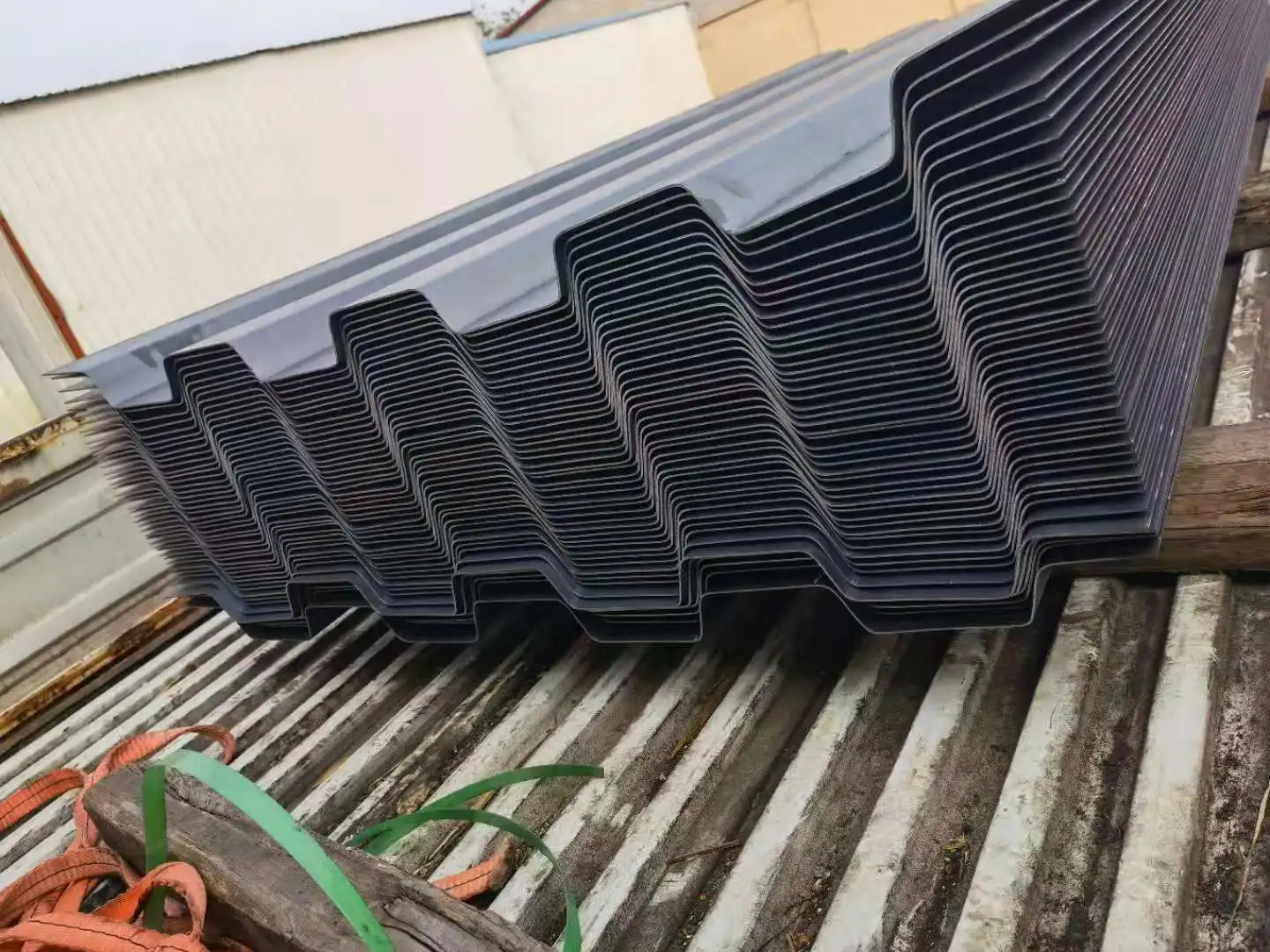 Full set of ISO cargo shipping container parts - front end panel