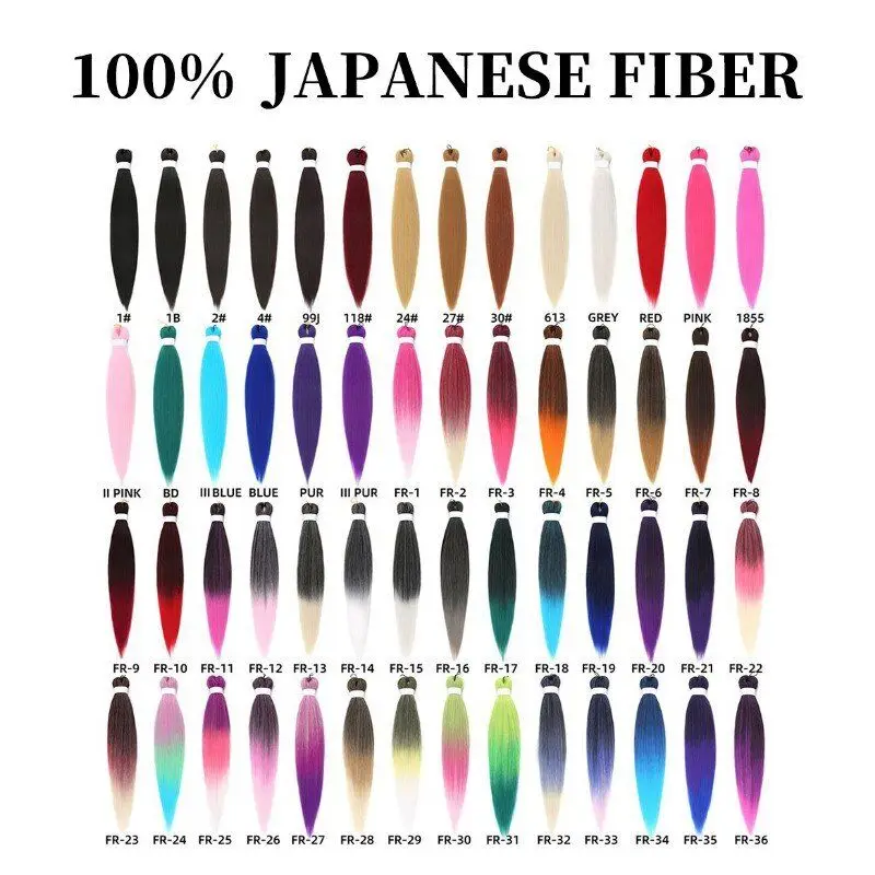 Wholesale three tone 52 inch large knot less black prestreched EZ braiding hair  natural extension for braids synthetic hair