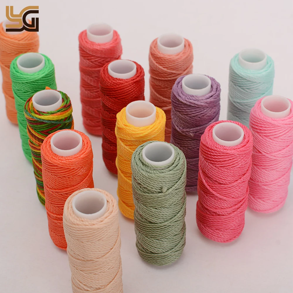 Hot Sell 0.65mm Waxed Cords Polyester Leather Sewing Thread Waxed Strings for Macrame