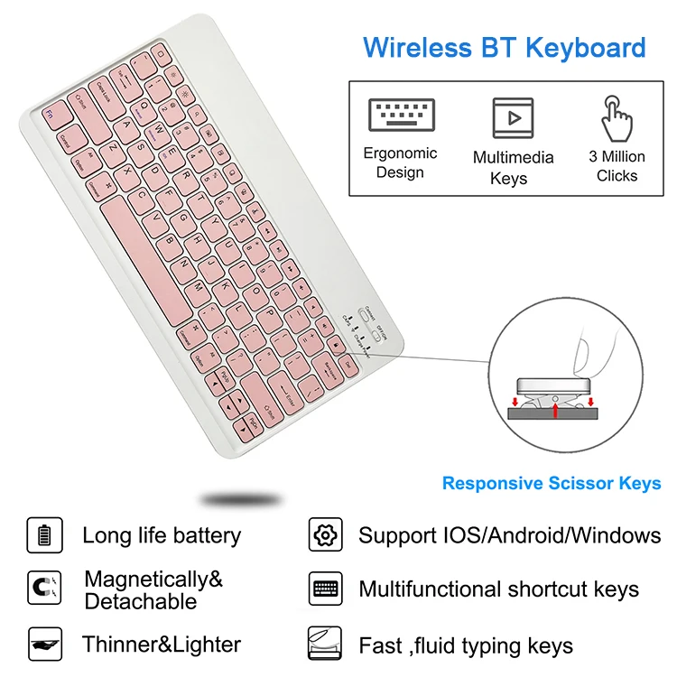 Custom Tablet Case With Wireless Keyboard For iPad Keyboard Case 12.9 Inch 2022 Compatible for iPad Pro 12.9 2021 2020 2018