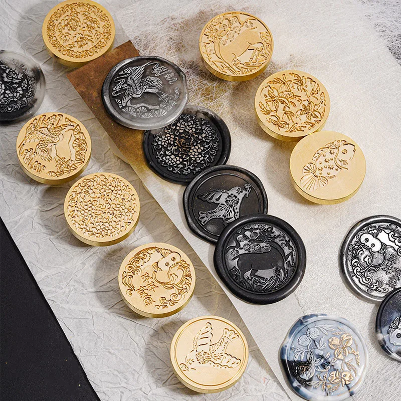 Hot Sells Cute Animals Game Elements Series Chinese Style Panda Blue And White Porcelain Wax Seal Stamp Head