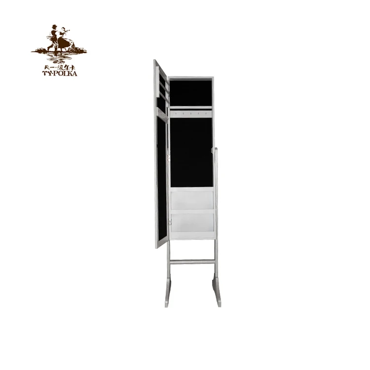 Новый дизайн, спальня, белый стоячий напольный зеркальный шкаф для ювелирных изделий, Органайзер