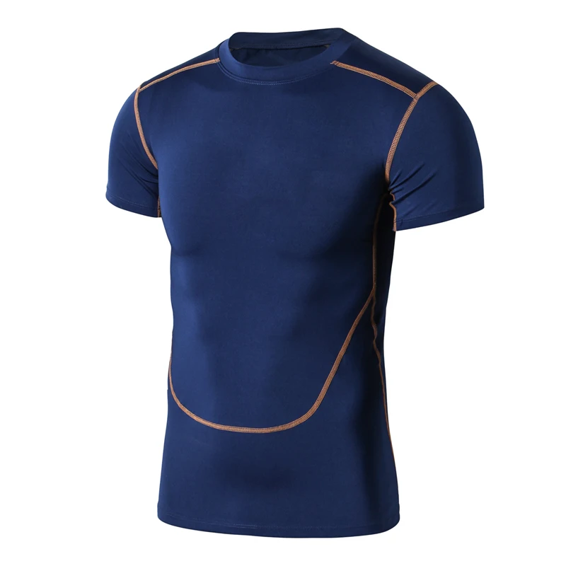 High quality polyester t-shirt plain custom 100% polyester t-shirt men gym running cycling elastane O-Neck short sleeve shirt