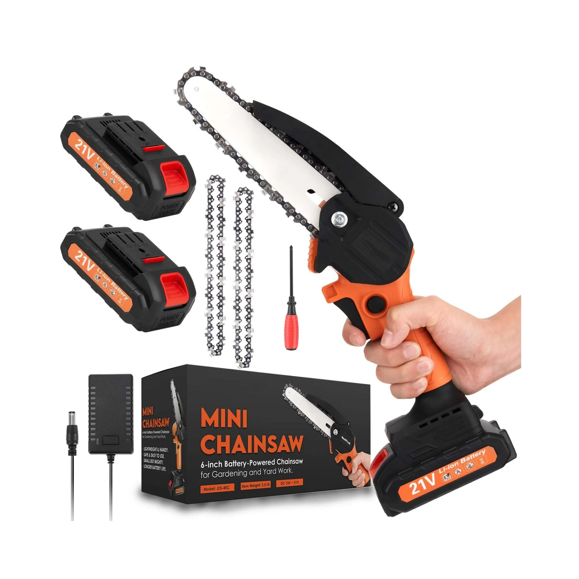21V battery cheap hand chainsaw price 6 inch mini cordless electric chainsaw battery not included