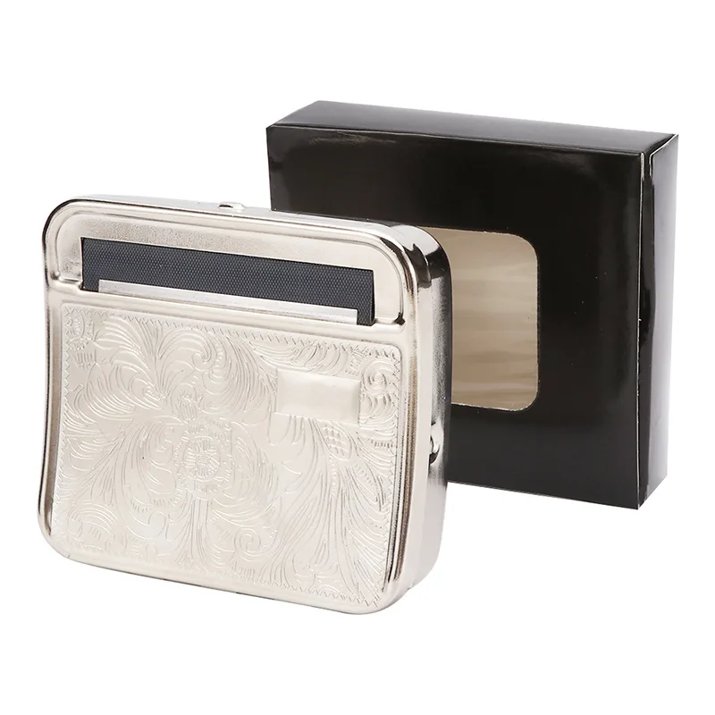 Hand-Rolled Tobacco Dry Herb Semi-Automatic Metal Cigarette Case