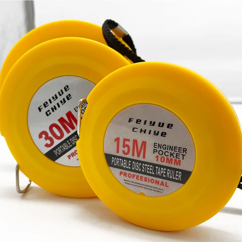 Portable disc steel measuring tape can be used in the temperature range of -50 degrees and +50 degrees