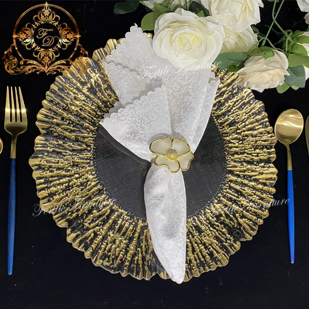 Mattews dinnerware new year rufolo gold round glass charger plate