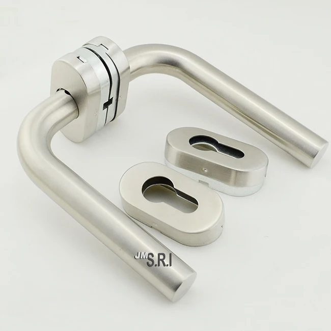 Zinc alloy material glass door handles for aluminum fire rated door handles