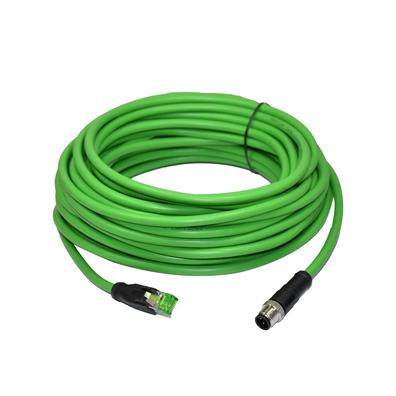 Ip67 M12 4pin 90 градусов штекер к RJ45 экранированный водонепроницаемый разъем cat 5e кабель с D