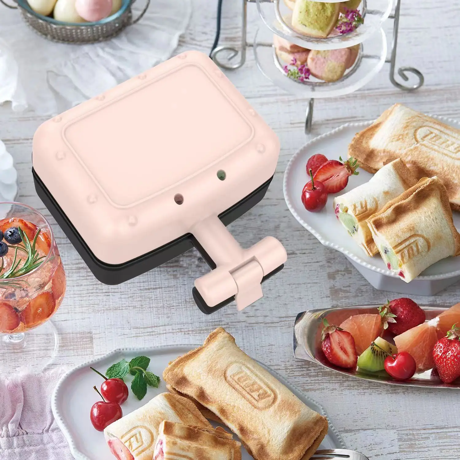Wholesale factory price 2 slices snack mini waffle maker Electric non stick detachable sandwich maker