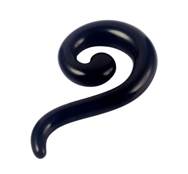 Black Snail Shape Ear Tunnel Question Mark Design Acrylic Ear Expander Body Piercing Jewelry