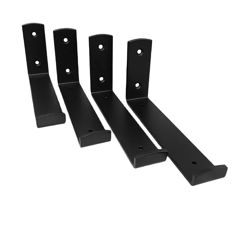 Black Shelf Bracket 12 Inch Floating Shelf Bracket Heavy Duty 1/5 Inch Thick L Bracket for Shelves