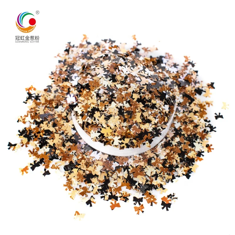 2020 New Neon Color PET Eco-friendly Chunky Bowknot Irregular Shape Glitter Powder Body Face Loose Glitter Craft Decoration