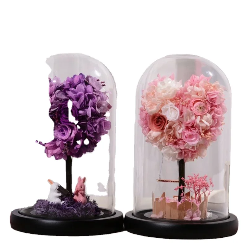 Valentines Day Gift 15*10cm Preserved Rose 50 Colors Forever Stabilized Eternal Roses In Glass Dome For Mothers Day Gifts