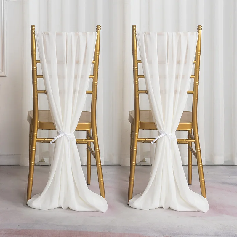 YY2325 Sage Green Wedding Chair Decoration Drape Chiffon Chair Sashes for Wedding Chair