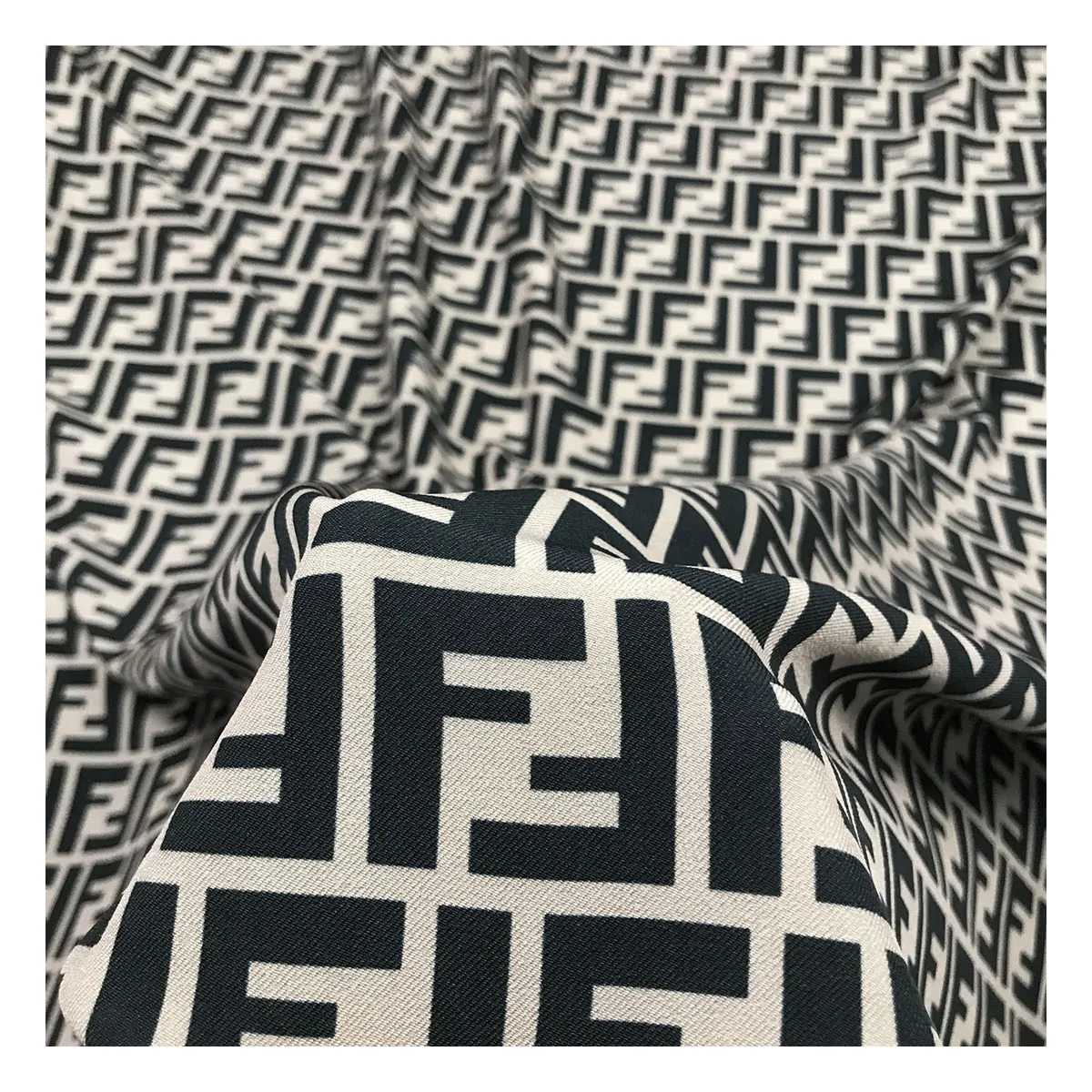 The factory outlet popular F design digital printed twill 4 way stretch woven fabric for clothing