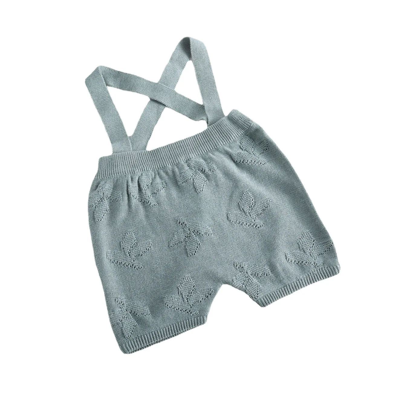 Модный летний детский комбинезон, шорты для мальчиков и девочек, вязаные шорты на бретелях