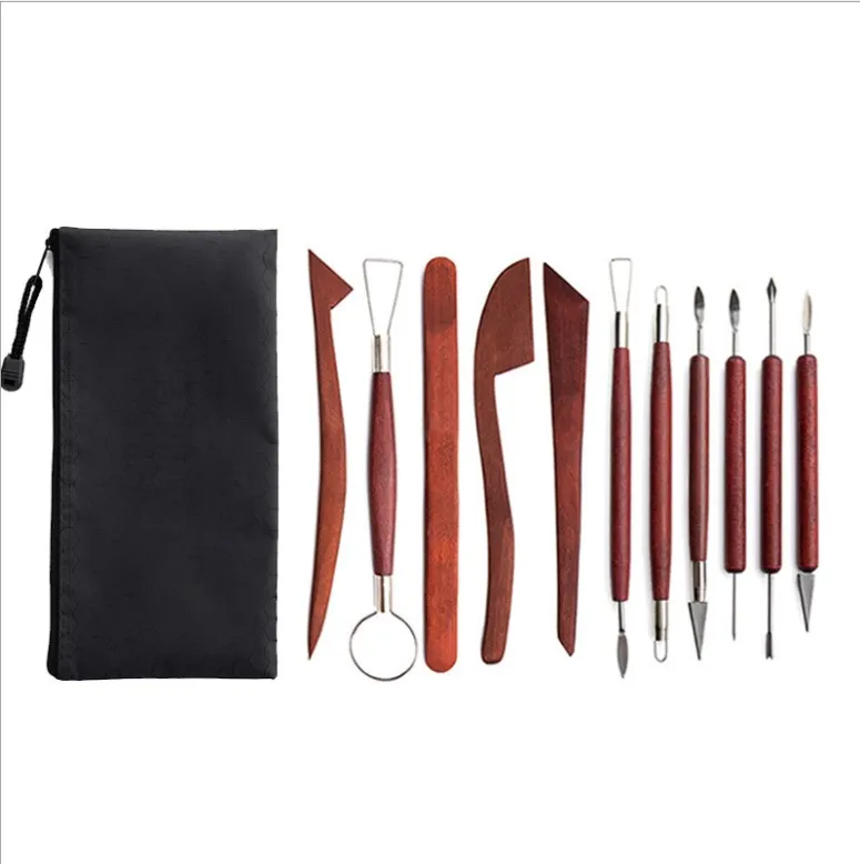 12 PCS/Set Clay Cutter Wooden Sculpture Tool Sculpting polymer Tool clay Tools Pottery