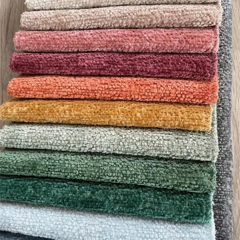 chenille sofa fabric 2023 new arrived polyester chenille sofa fabric fluffy touch thick chenille upholstery fabric