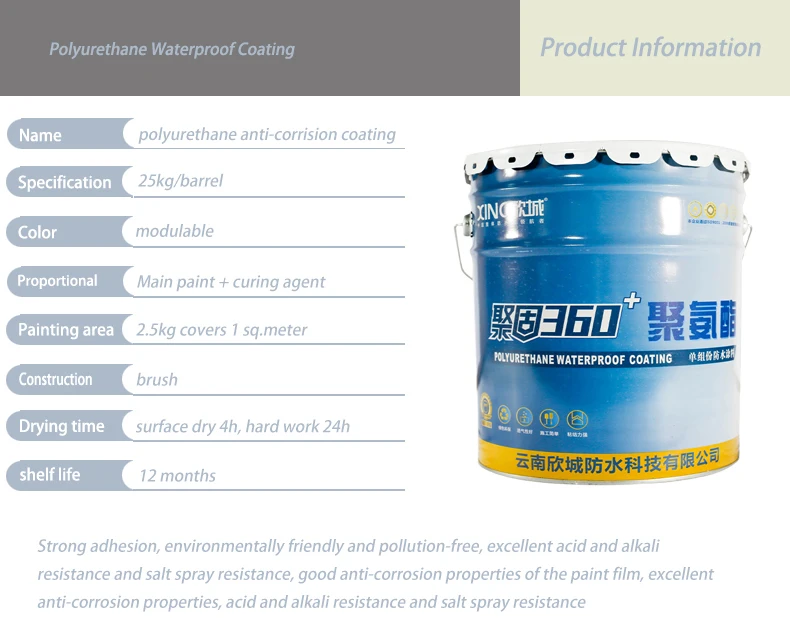 XINC Rubber Asphalt Coating Roof Color Steel Leakage Polyurethane Waterproof Coating