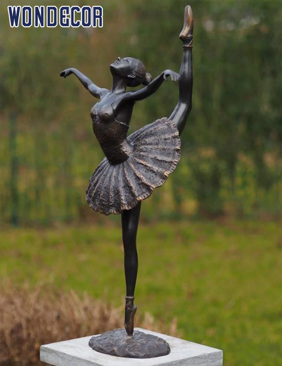 High quality outside garden handmade life size metal figure brass bronze ballet dancer sculpture for sale