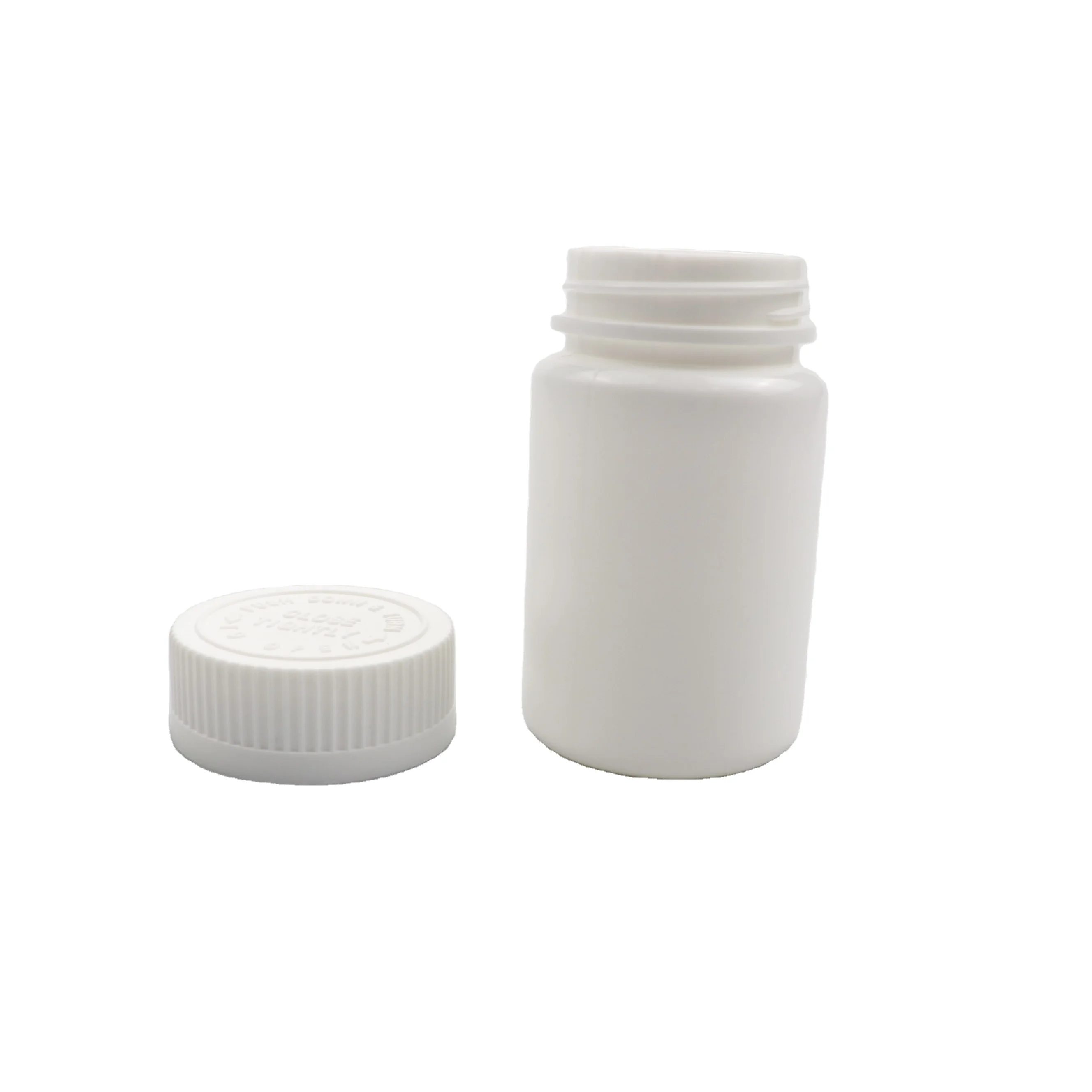 Round White HDPE Capsules Tablets Bottle 45ml 60ml 75ml 85ml Mini Healthy White Medical Medicine Plastic Empty Vitamin Pill Caps