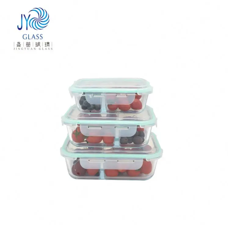 Modern Novel Design Factory Price 3 Divided Lunch Box Glass