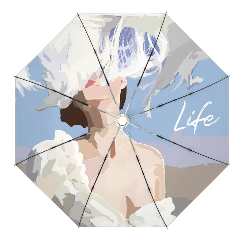 Sublimation fold umbrella designer uv umbrella korean travel women umbrella