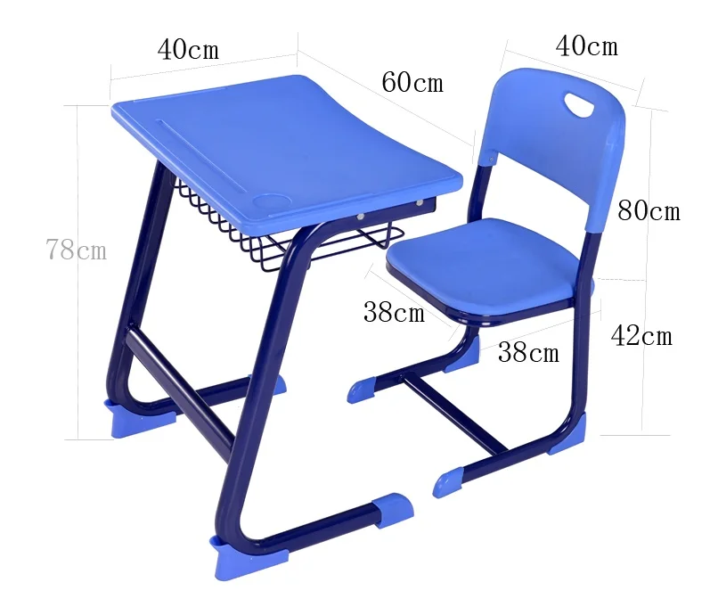 
Cheap school desk and chair study single adjustable classroom desk and chair 