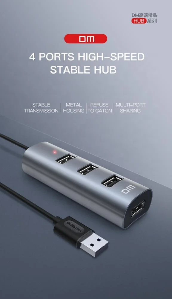 Usb-концентратор из алюминиевого сплава с логотипом для зарядки и передачи данных 2 0 концентратор CHB008