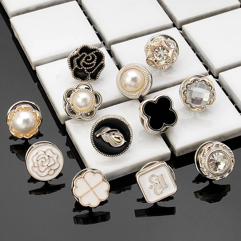 Anti-glare Shirt Brooch Button No Seam Hidden Natural Black White Pearl Button