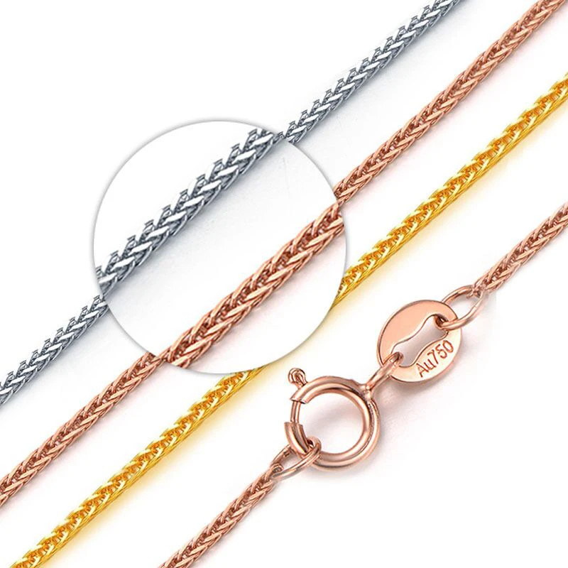 Concise Style 14K 18K Gold Necklace For Women And Men Jewelry 14K 18k Chopin Chain Necklace