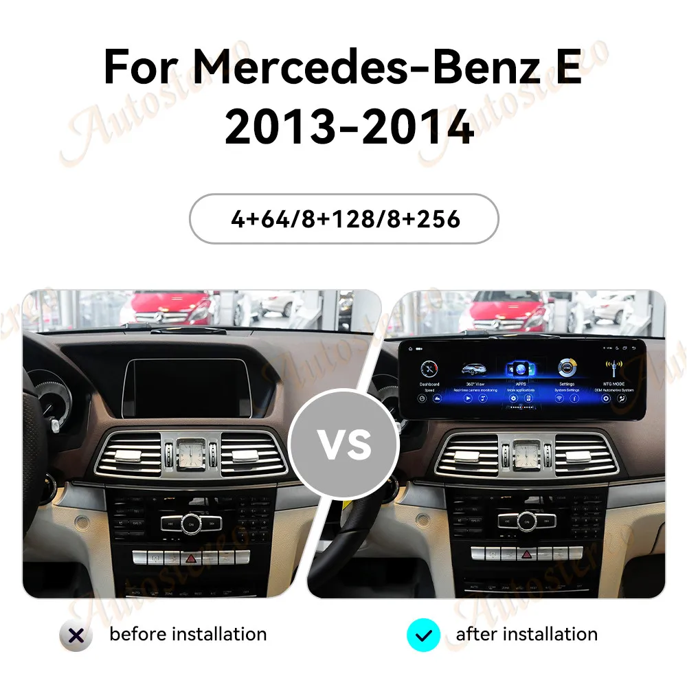 14.9 Inch Android 13 For Mercedes Benz E Class 2013-2014 Car Stereo With GPS Navigation WIFI Mirrorlink Radio Head Unit