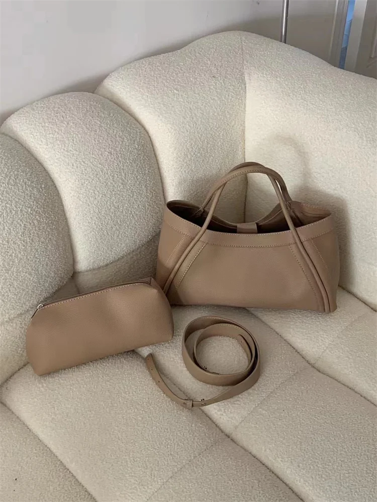 2023 2024 Autumn and winter large capacity tote handbag Korean style soft PU leather crossbody shoulder bags