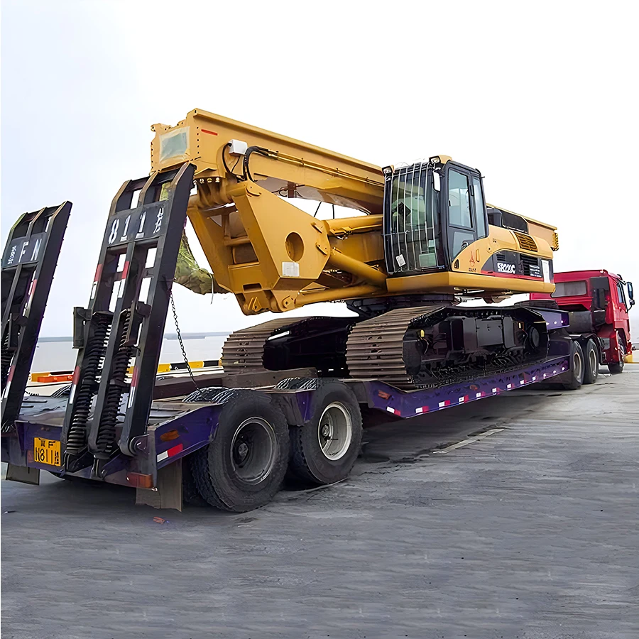 High Quality Heavy Duty Lowboy Lowbed Trailer Transport Heavy Machine Low Bed Truck Semi Trailer