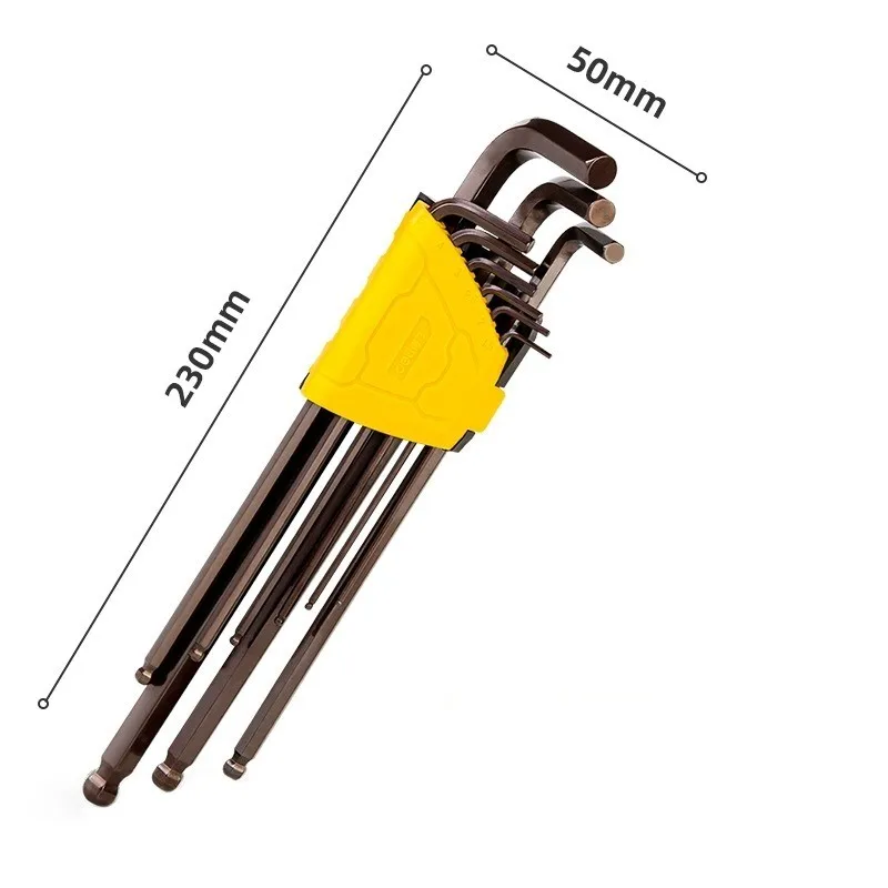 HIgh quality DL230809 Allen wrench set black flat head single combination hexagonal hardware multi-function screwdriver