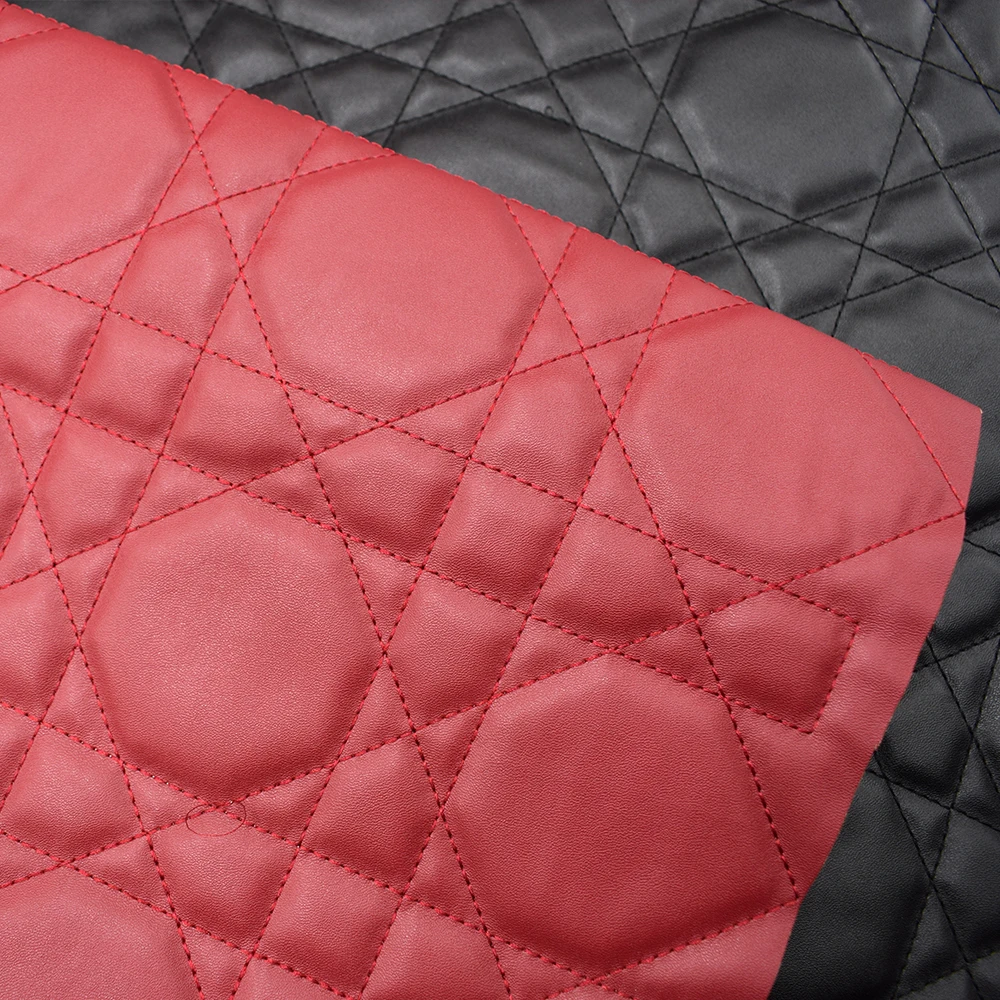 quilt fabrics embroidery leather for sofa car seat
