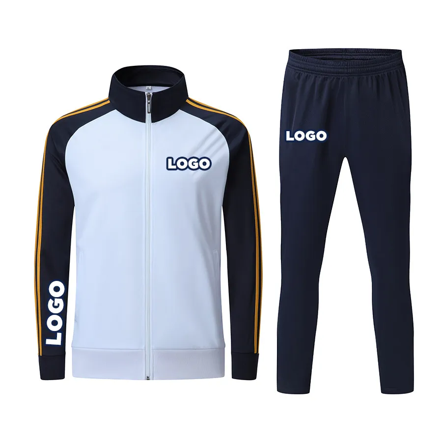 Wholesale Adult Warm Suit Sweatsuit Sets Custom Football Tracksuit For Men