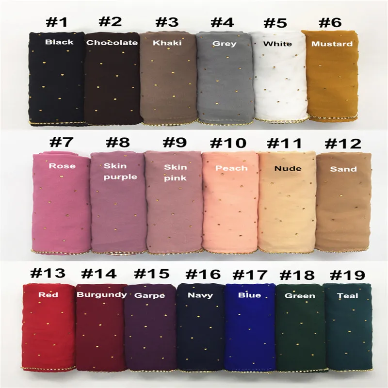
Hot sale bubble Chiffon fancy Diamond chain hijabs Women crystal scarf shawl rhinestone headscarf muslim turban islam headband 