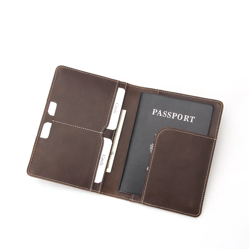 Custom RFID PU Leather Passport Holder Cover Travel Passport Case